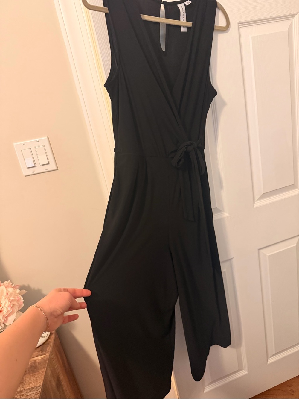 Emma & Michele Black Sleeveless Wrap Jumpsuit